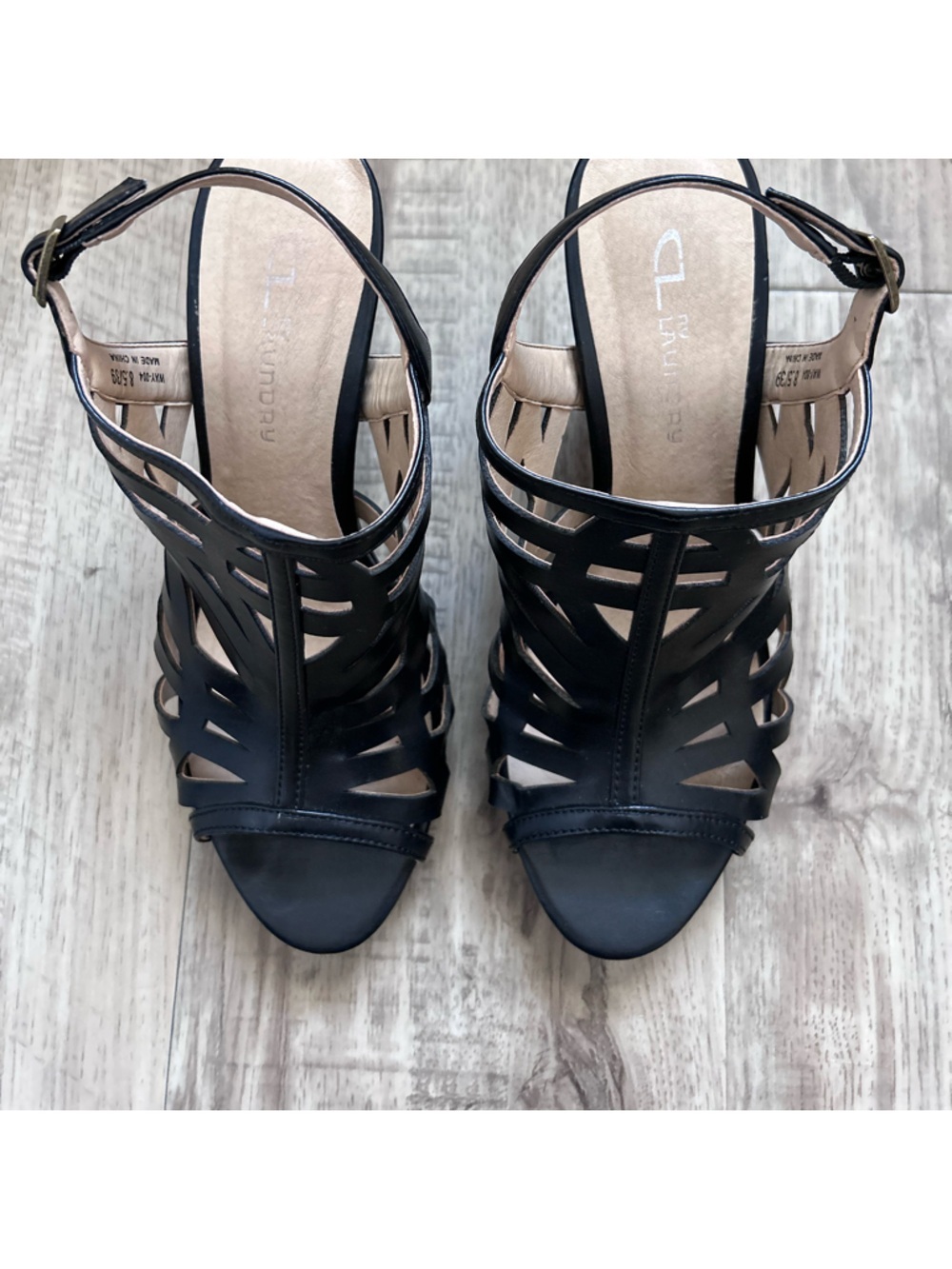 Chinese Laundry perp toe Black Cutout Slingback High Heel Sandals sexy date - Picture 8 of 8